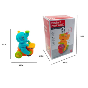 اسباب بازی نوزادی فیل موزیکال و طبل زن Elephant Musican _اسباب بازی نوزادی